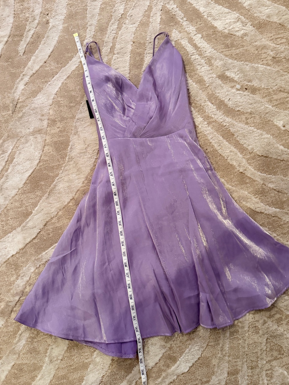 Fashion Nova Lavender Metallic Slip Dress